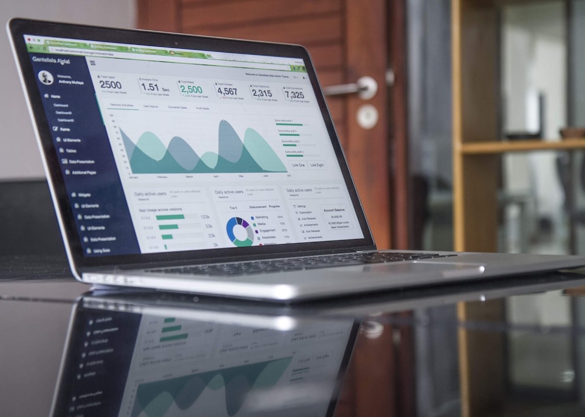 Dashboard de investimentos e crescimento financeiro