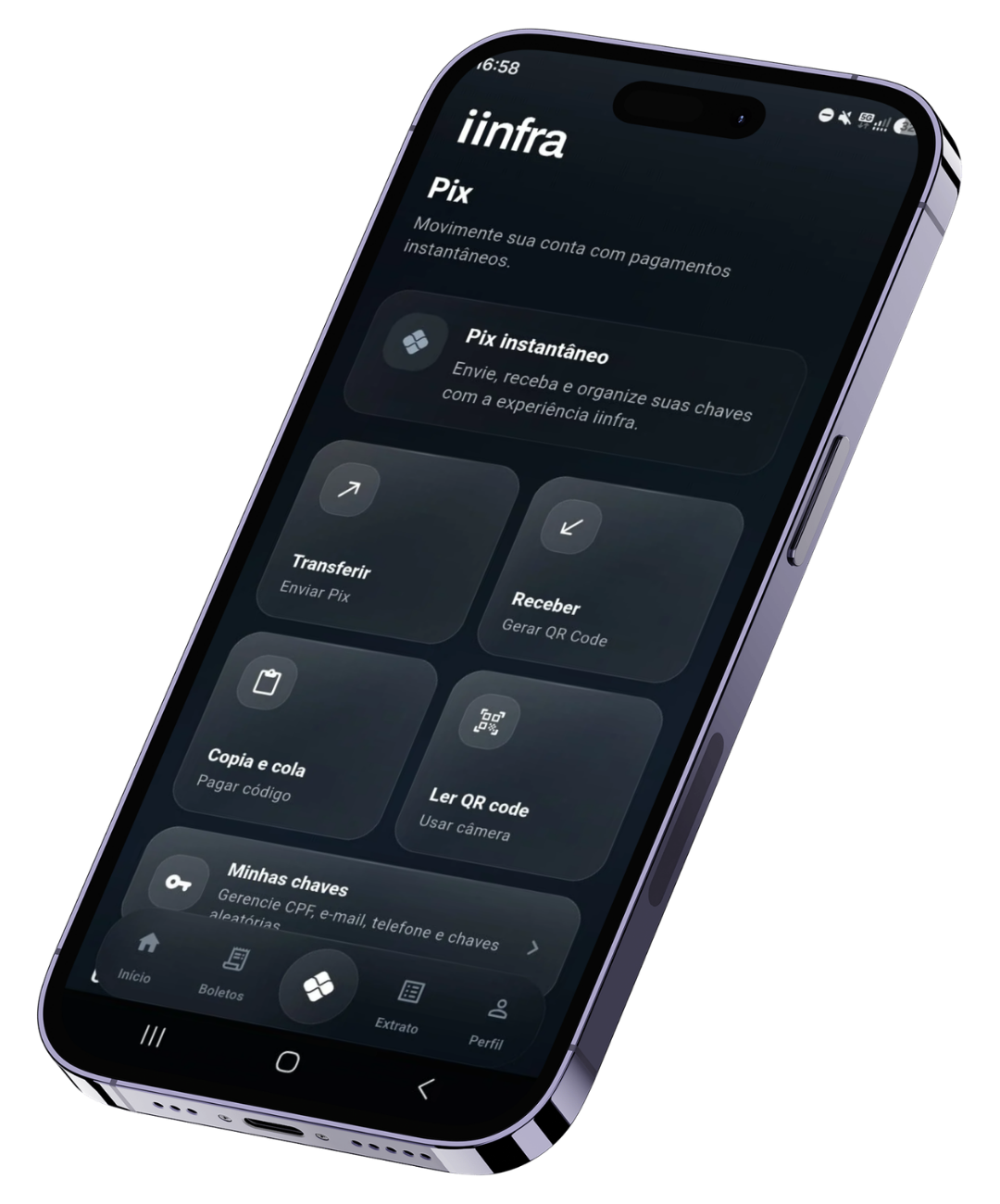 Tela do app IINFRA - PIX